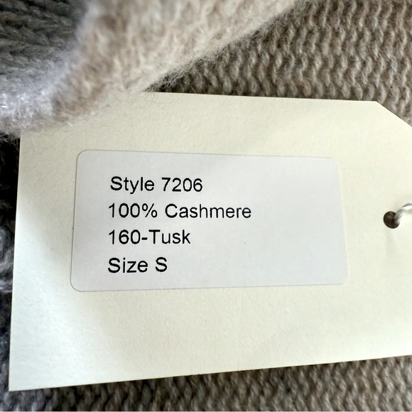 INHABIT | Light Gray 100% Cashmere Shawl‑Collar Open-Front Cardigan S - Picture 6 of 6